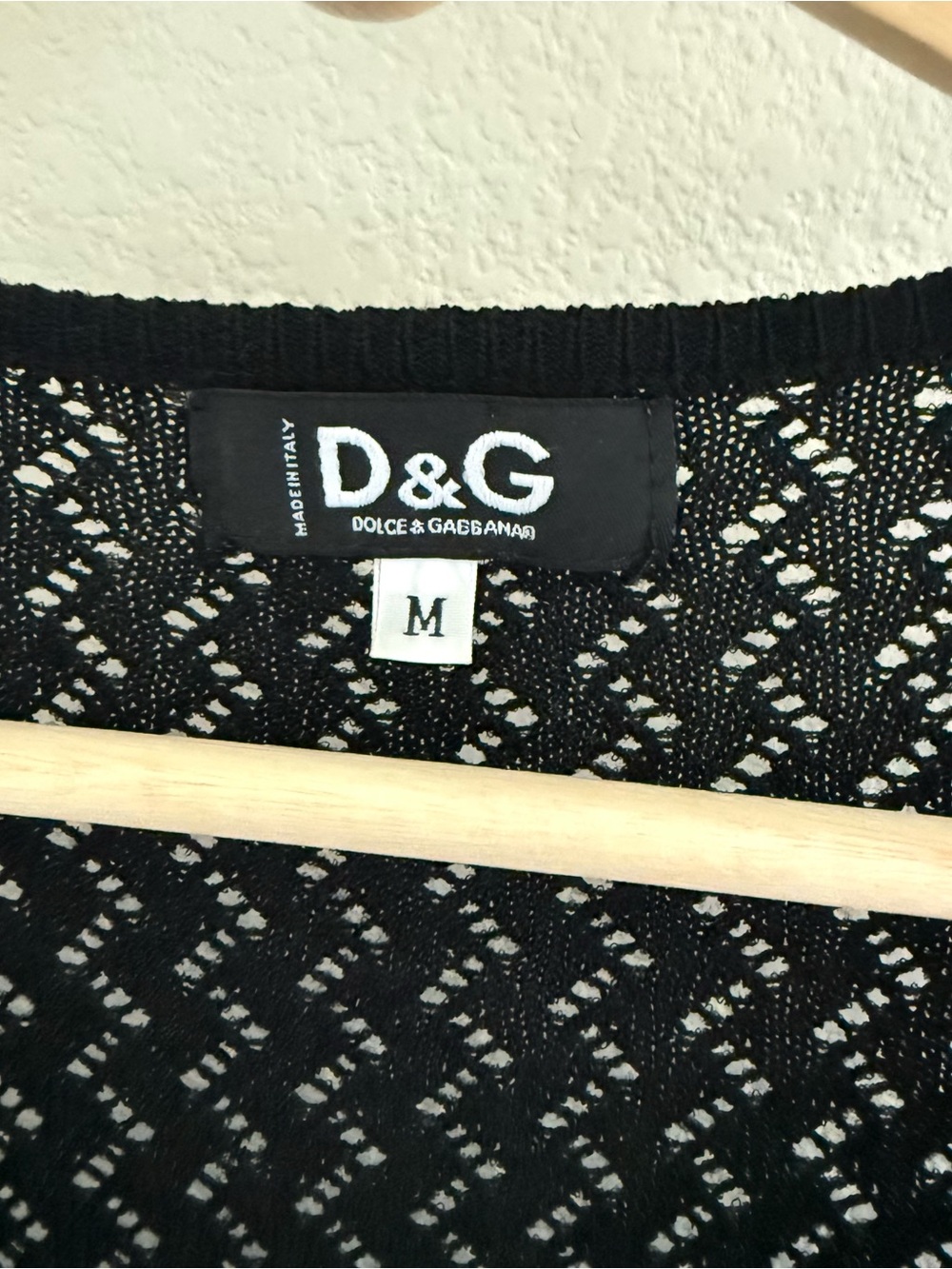 D&G dolce gabanna Y2K rare black crochet knit floral cardigan top size S-M - Picture 4 of 8